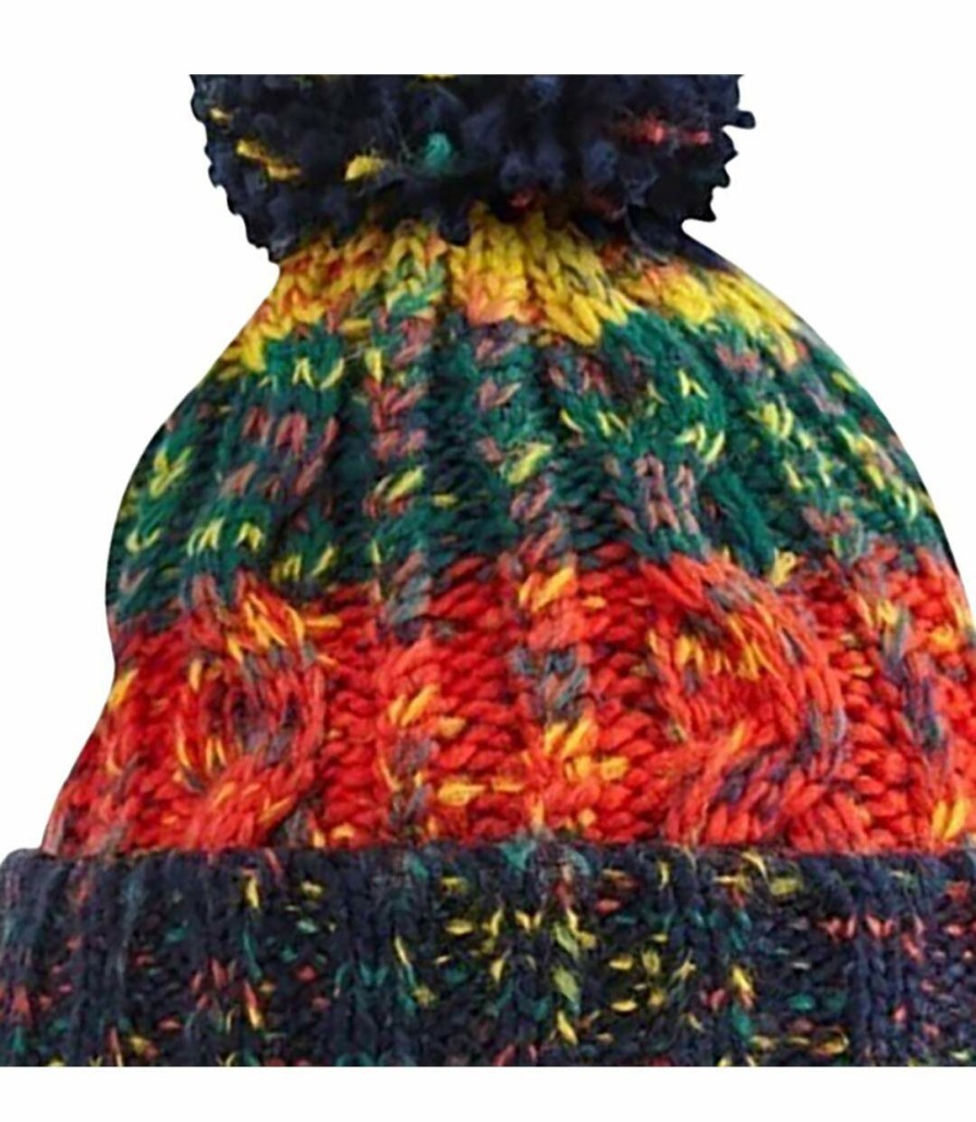 * Pertemba Sale Online Beechfield Uni Adults Corkscrew Knitted Pom Pom Beanie Hat (Crackling Campfire) Utrw5192 Clearance