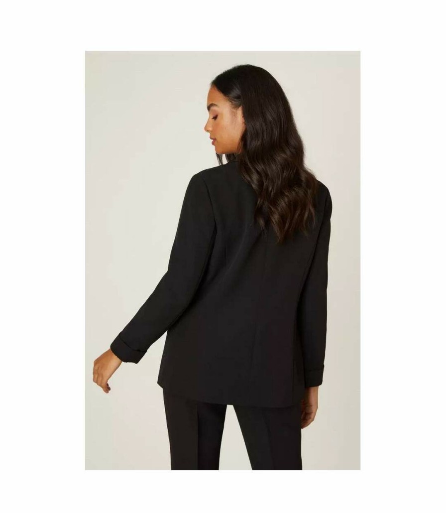 * Pertemba Closeout Sale Dorothy Perkins Womens/Ladies Turned Up Cuff Blazer (Black) Utdp1041 Hot