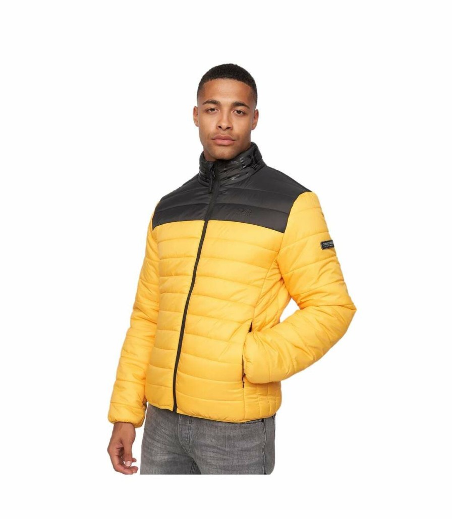 * Pertemba Opening Sales Crosshatch Mens Presnell High-Neck Jacket (Yellow) Utbg137 Hot