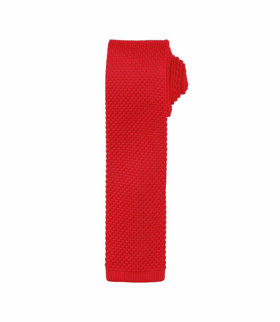 * Pertemba Sale Online Premier Mens Slim Textured Knit Effect Tie (Red) (One Size) Utrw5241 Best