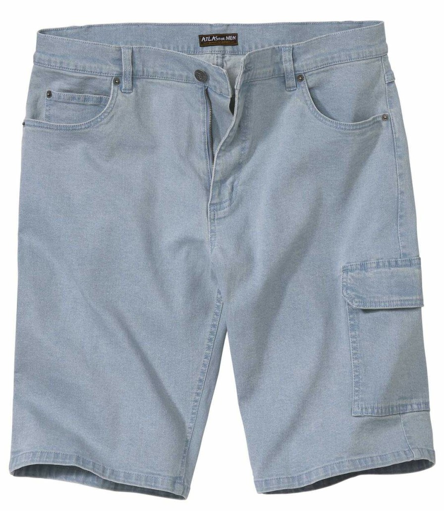 * Atlas For Men Lower Prices Men'S Light Blue Denim Cargo Shorts Hot