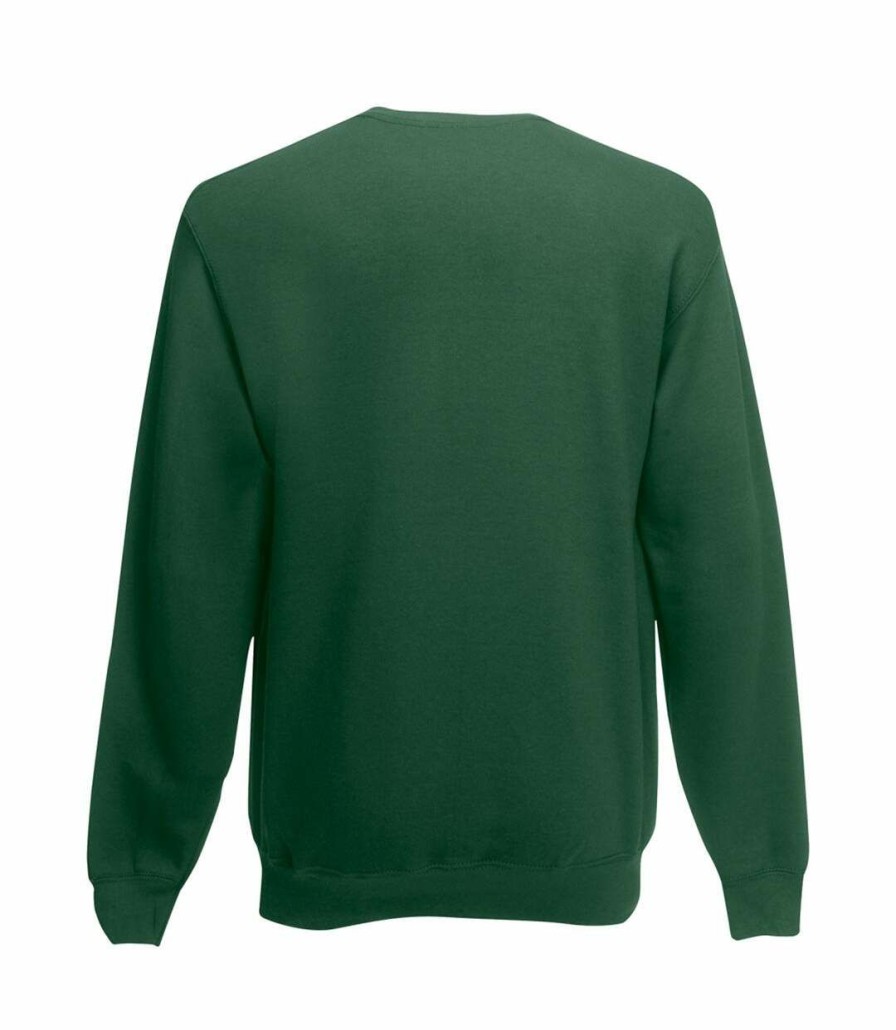 * Pertemba Classical Fruit Of The Loom Mens Set-In Belcoro Yarn Sweatshirt (Bottle Green) Utbc365 Hot