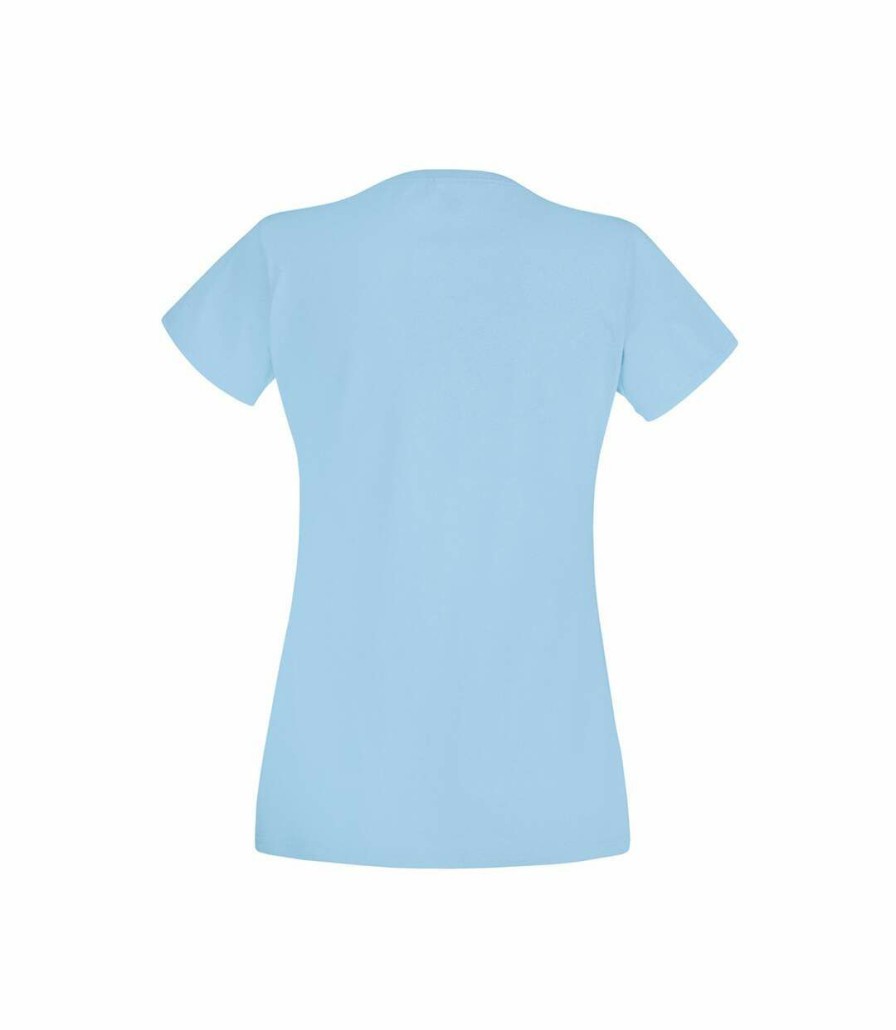 * Pertemba Latest Fashion Fruit Of The Loom Ladies/Womens Lady-Fit Valueweight Short Sleeve T-Shirt (Sky Blue) Utbc1354 Clearance