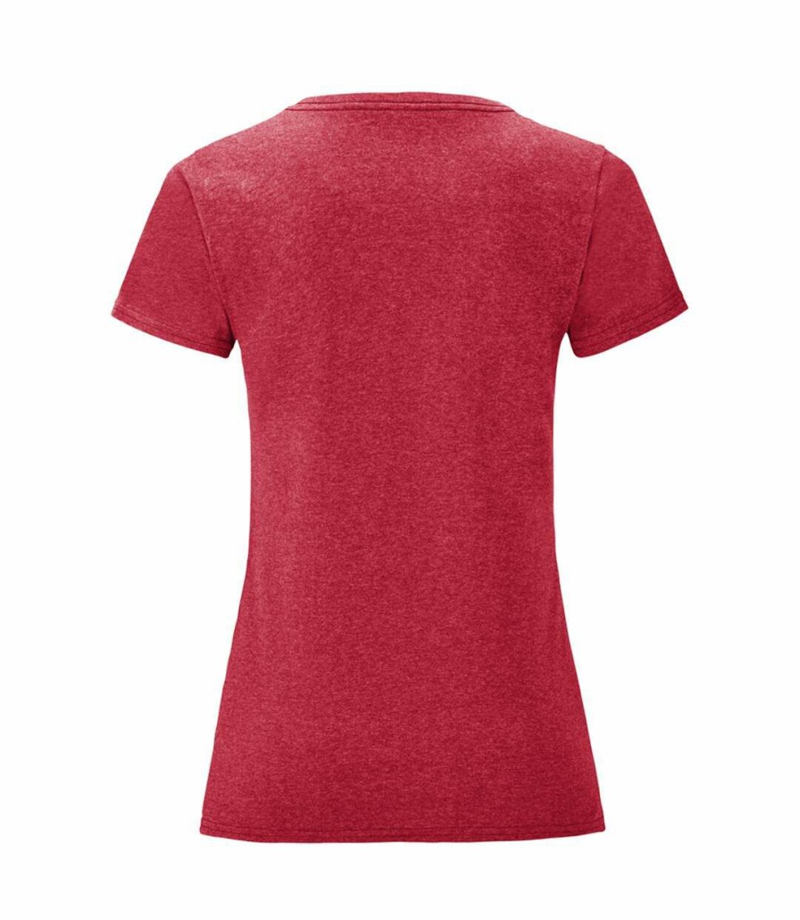 * Pertemba Clearance Fruit Of The Loom Womens/Ladies Iconic T-Shirt (Heather Red) Utpc3400 Best