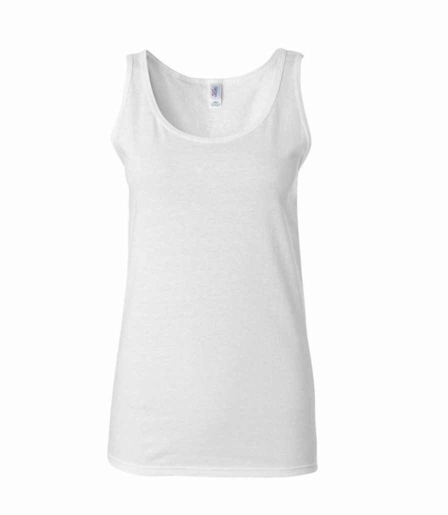 * Pertemba Clearance Gildan Ladies Soft Style Tank Top Vest (White) Utbc487 Wholesale