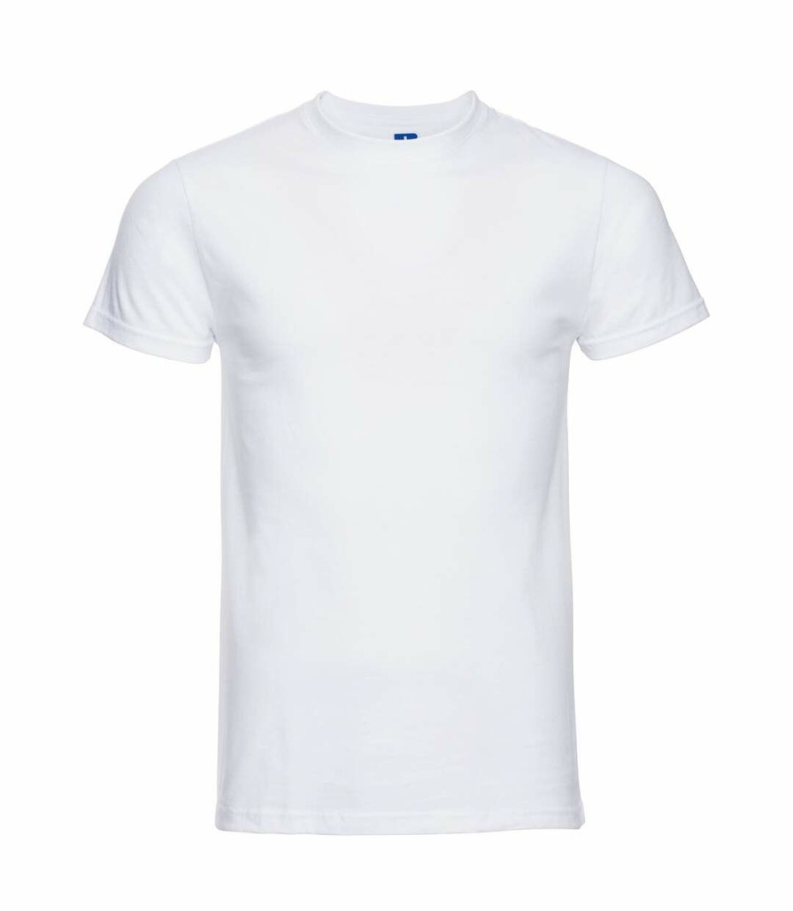 * Pertemba Top Selling Russell Mens Slim Short Sleeve T-Shirt (White) Utbc1515 New