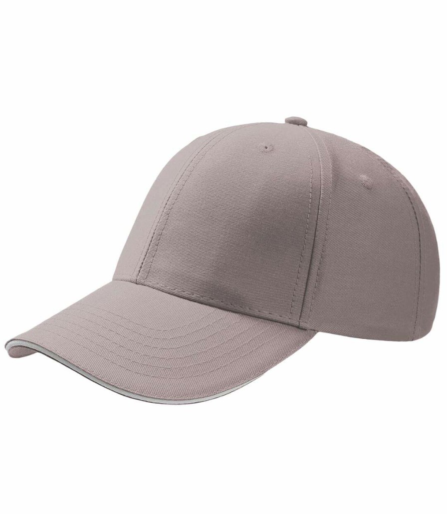 * Pertemba Attractive Atlantis Sport Sandwich 6 Panel Baseball Cap (Pack Of 2) (Light Grey) Utab426 New