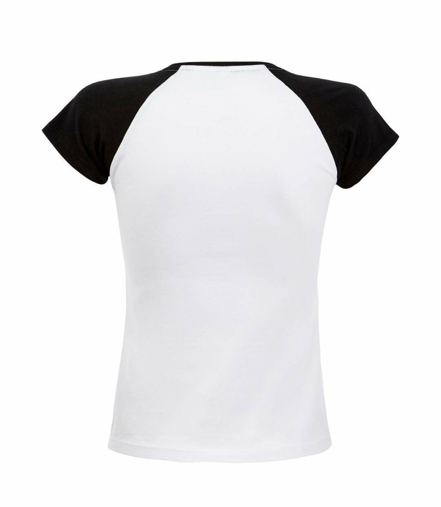 * Pertemba Quick Delivery Sols Womens/Ladies Milky Contrast Short/Sleeve T-Shirt (White/Black) Utpc301 Clearance