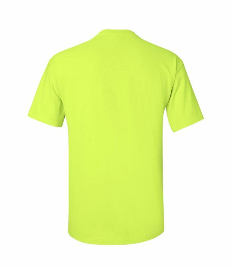 * Pertemba New Arrivals Gildan Mens Ultra Cotton Short Sleeve T-Shirt (New Safety Green) Utbc475 New