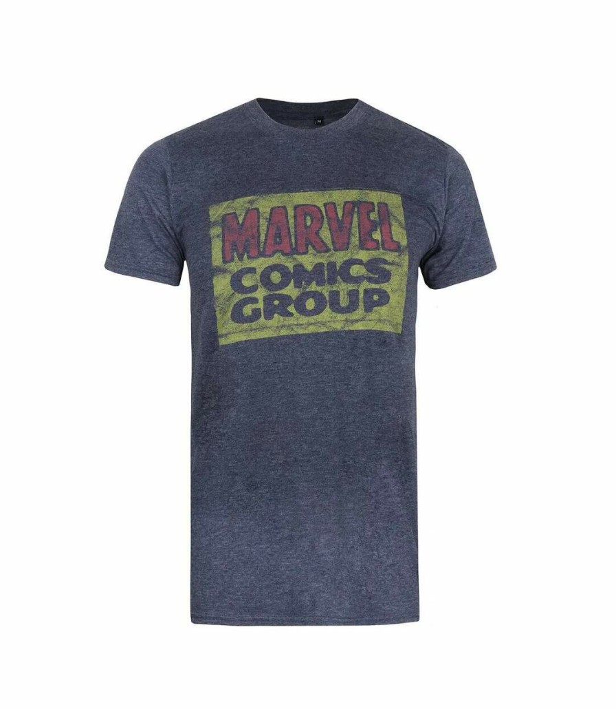 * Pertemba Online Marvel Mens Comics Group T-Shirt (Navy Heather) Uttv748 Online