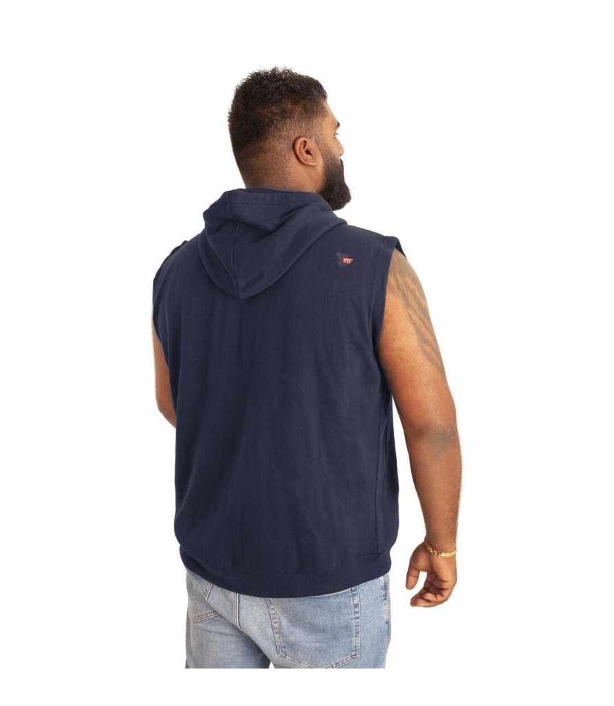 * Pertemba Cheap Duke Mens Blake Kingsize Sleeveless Hoody (Navy) Utdc194 New