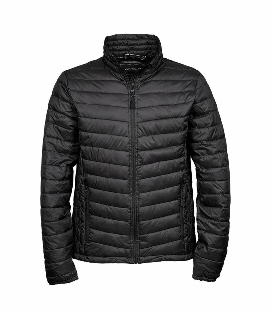 * Pertemba Clearance Tee Jays Mens Padded Zepelin Jacket (Black) Utbc3334 New