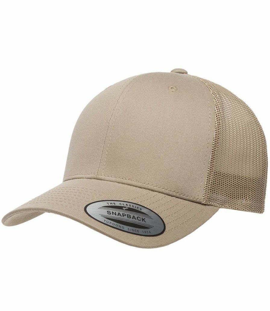 * Pertemba New Arrivals Yupoong Flexfit Retro Snapback Trucker Cap (Khaki/Khaki) Utrw5391 Wholesale