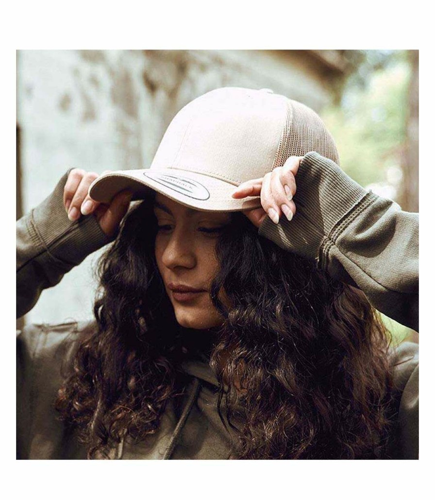 * Pertemba New Arrivals Yupoong Flexfit Retro Snapback Trucker Cap (Khaki/Khaki) Utrw5391 Wholesale