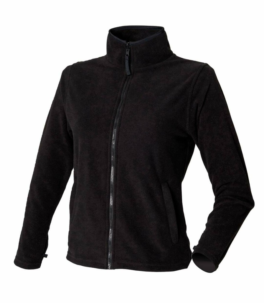 * Pertemba Best-Selling Henbury Womens/Ladies Microfleece Anti-Pill Jacket (Black) Utrw679 New