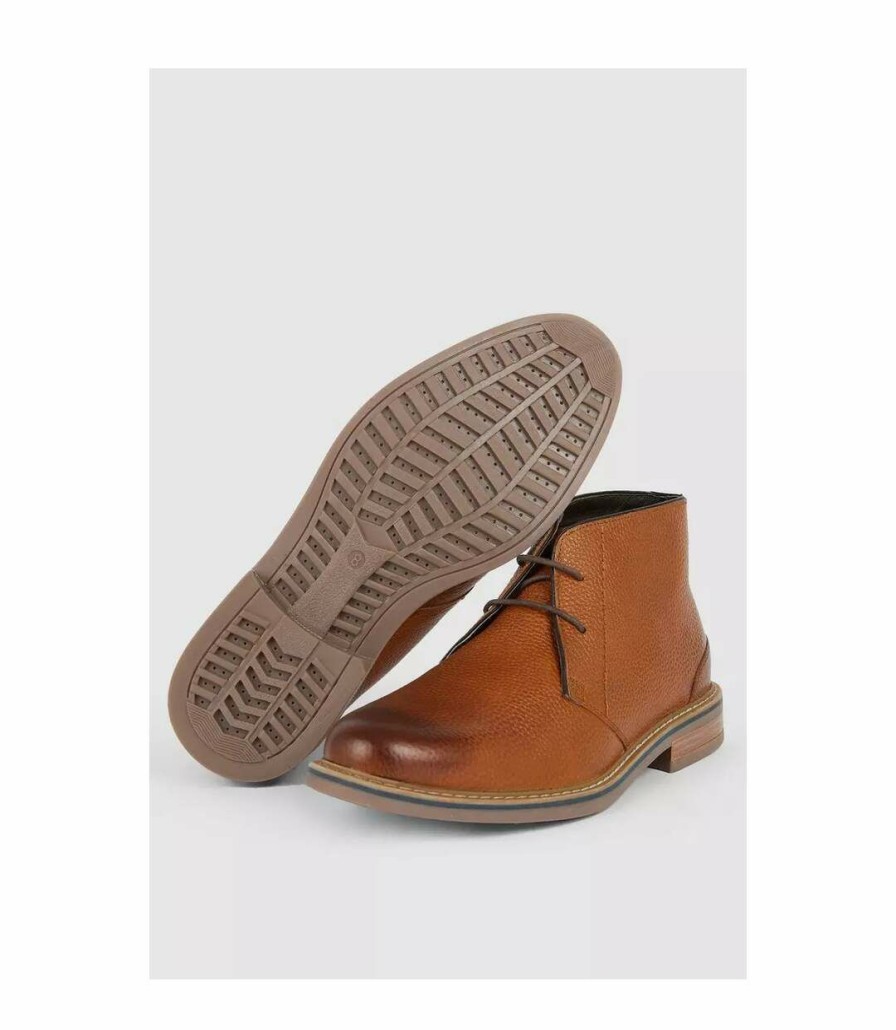 * Pertemba Opening Sales Debenhams Mens Tecnic Arlo Tumbled Leather Chukka Boots (Tan) Utdh2454 Online