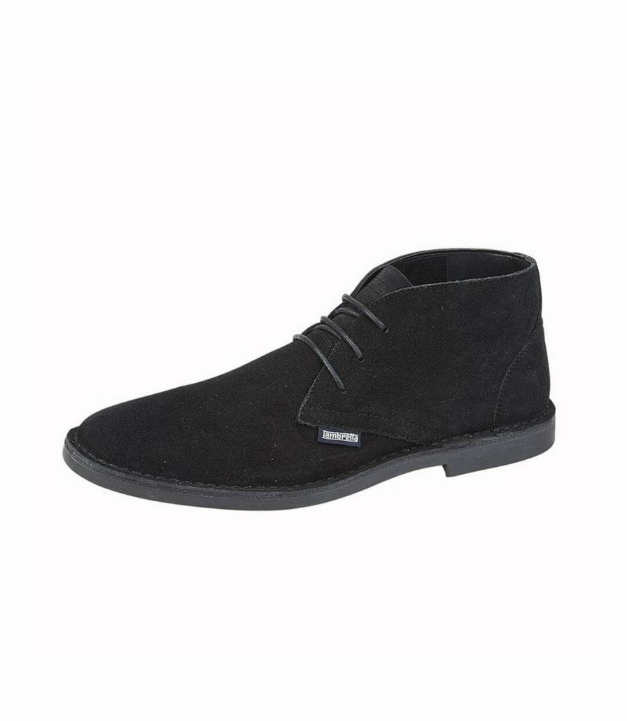 * Pertemba Quick Delivery Lambretta Mens Chiswick Suede Desert Boots (Black) Utdf2210 Online