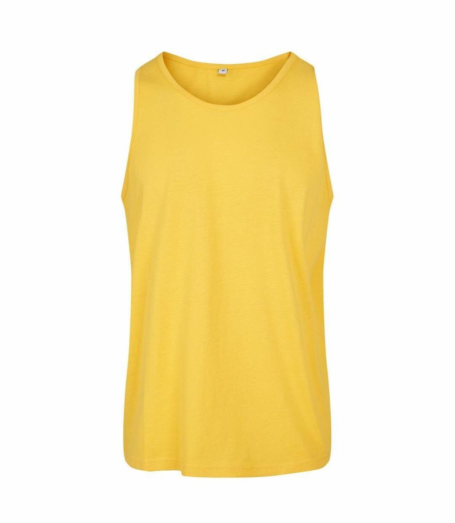 * Pertemba Attractive Build Your Brand Mens Basic Tank Top (Taxi Yellow) Utrw8663 Clearance