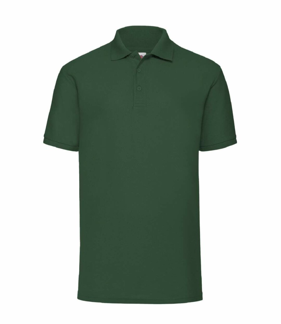 * Pertemba Closeout Sale Fruit Of The Loom Mens 65/35 Pique Short Sleeve Polo Shirt (Bottle Green) Utbc388 Wholesale