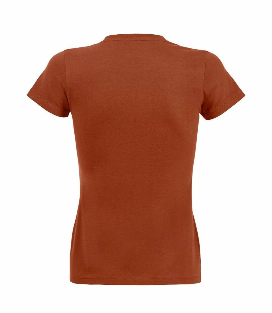 * Pertemba Opening Sales Sols Womens/Ladies Imperial Heavy Short Sleeve T-Shirt (Terracotta) Utpc291 Clearance