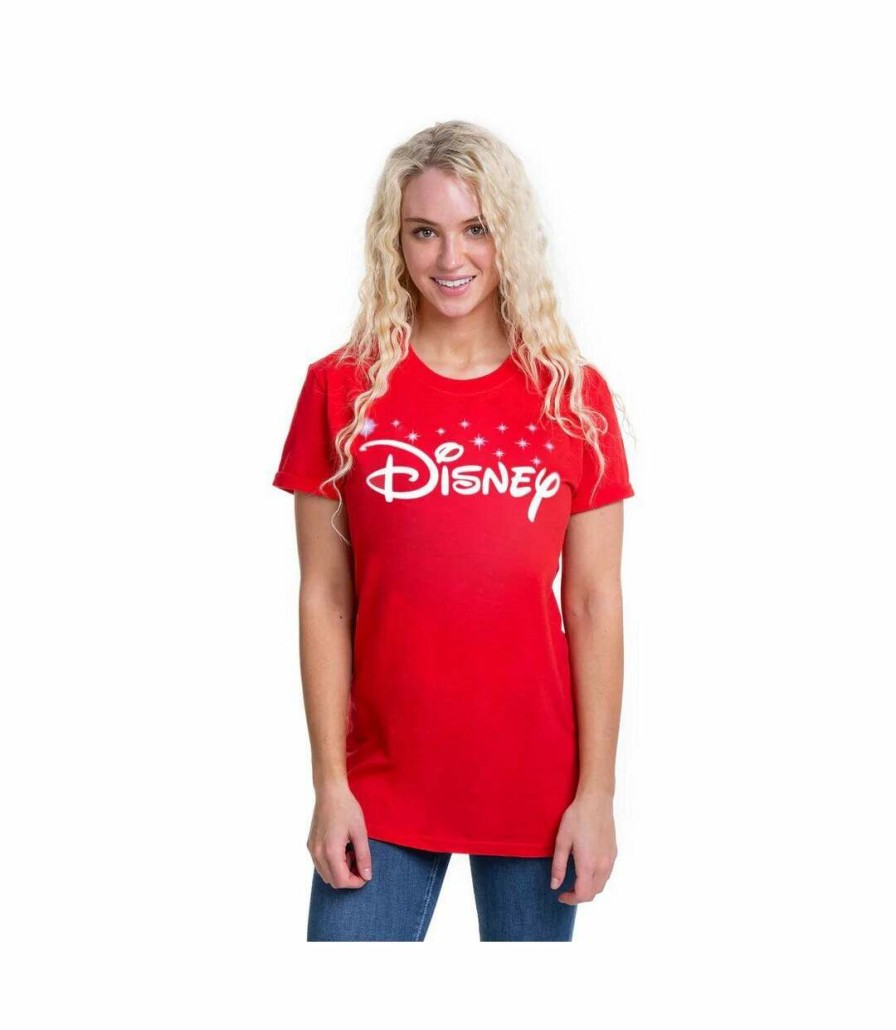 * Pertemba Top Selling Disney Womens/Ladies Logo T-Shirt (Cardinal Red) Uttv628 Wholesale