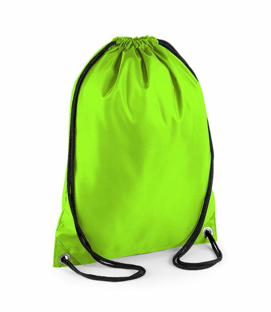 * Pertemba Hot Selling Bagbase Budget Water Resistant Sports Gymsac Drawstring Bag (33.8Floz) (Pack Of 2) (Lime) (One Size) Utbc4323 Wholesale