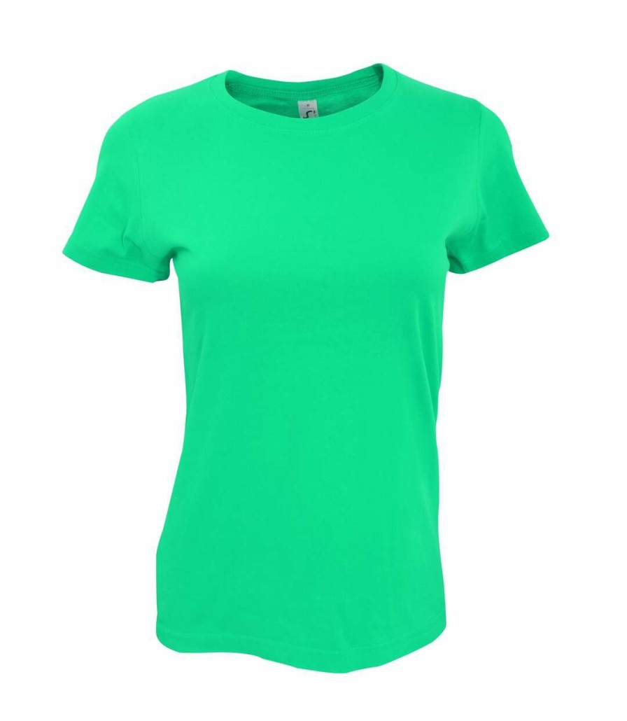 * Pertemba Quick Delivery Sols Womens/Ladies Imperial Heavy Short Sleeve T-Shirt (Emerald) Utpc291 Clearance