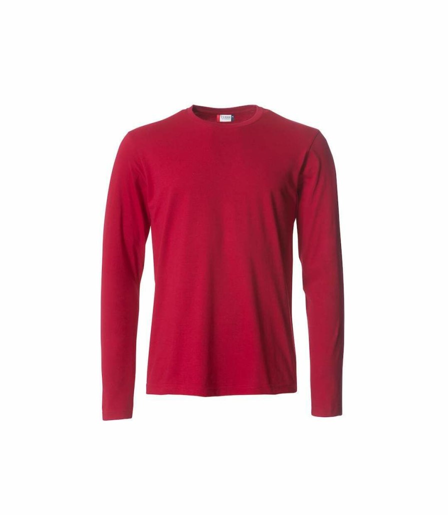 * Pertemba Sale Online Clique Mens Basic Long-Sleeved T-Shirt (Red) Utub325 Best