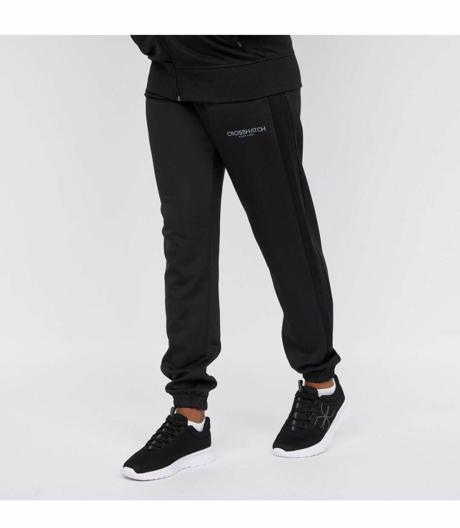 * Pertemba Opening Sales Crosshatch Womens/Ladies Genova Tracksuit Bottoms (Black) Utbg605 New