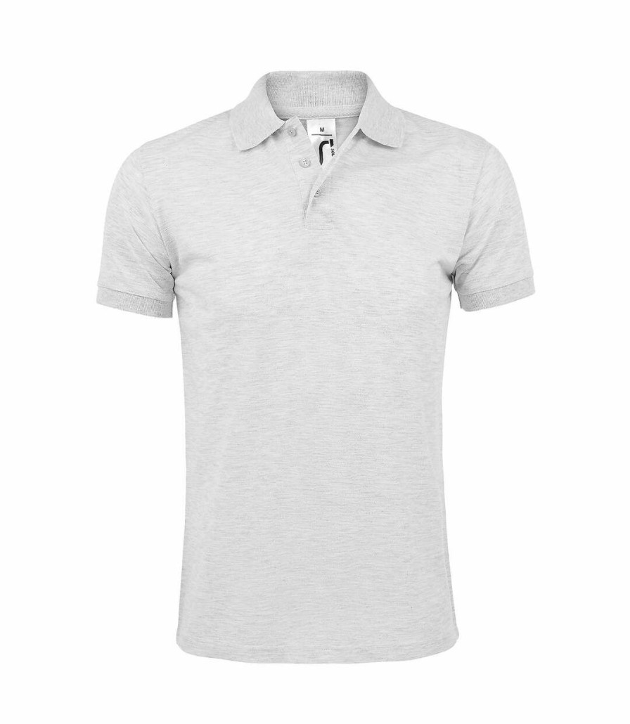 * Pertemba New Arrivals Sols Mens Prime Pique Plain Short Sleeve Polo Shirt (Ash) Utpc493 Wholesale