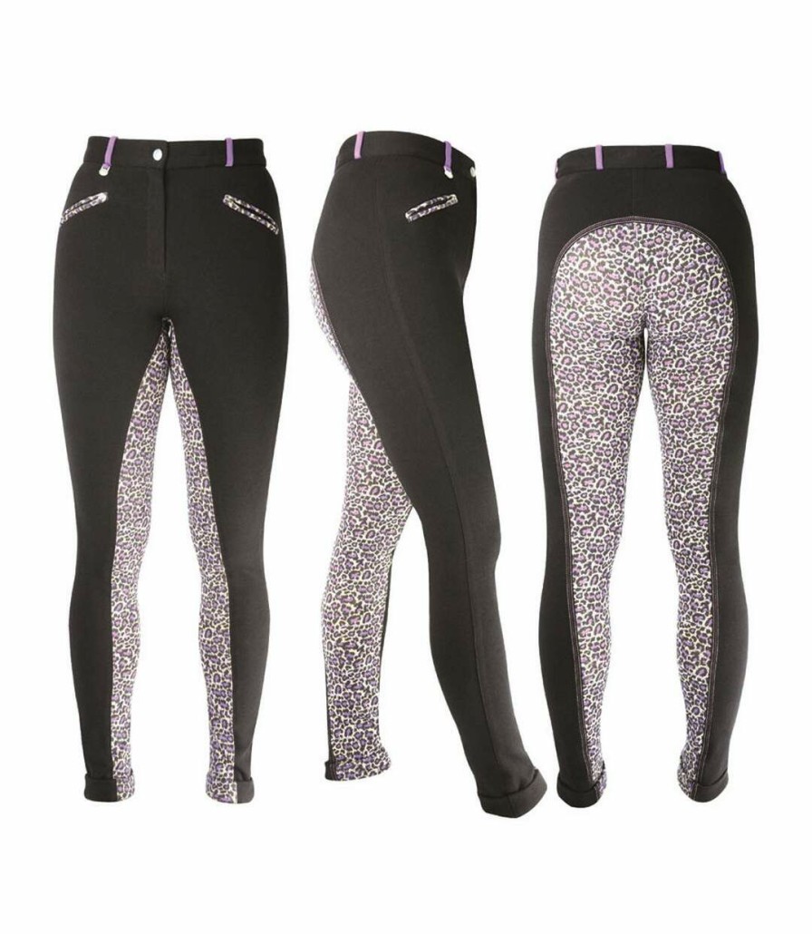 * Pertemba Crazy Deals Hyperformance Womens/Ladies Alyssa Jodhpurs (Black/Leopard Print) Utbz1653 Best