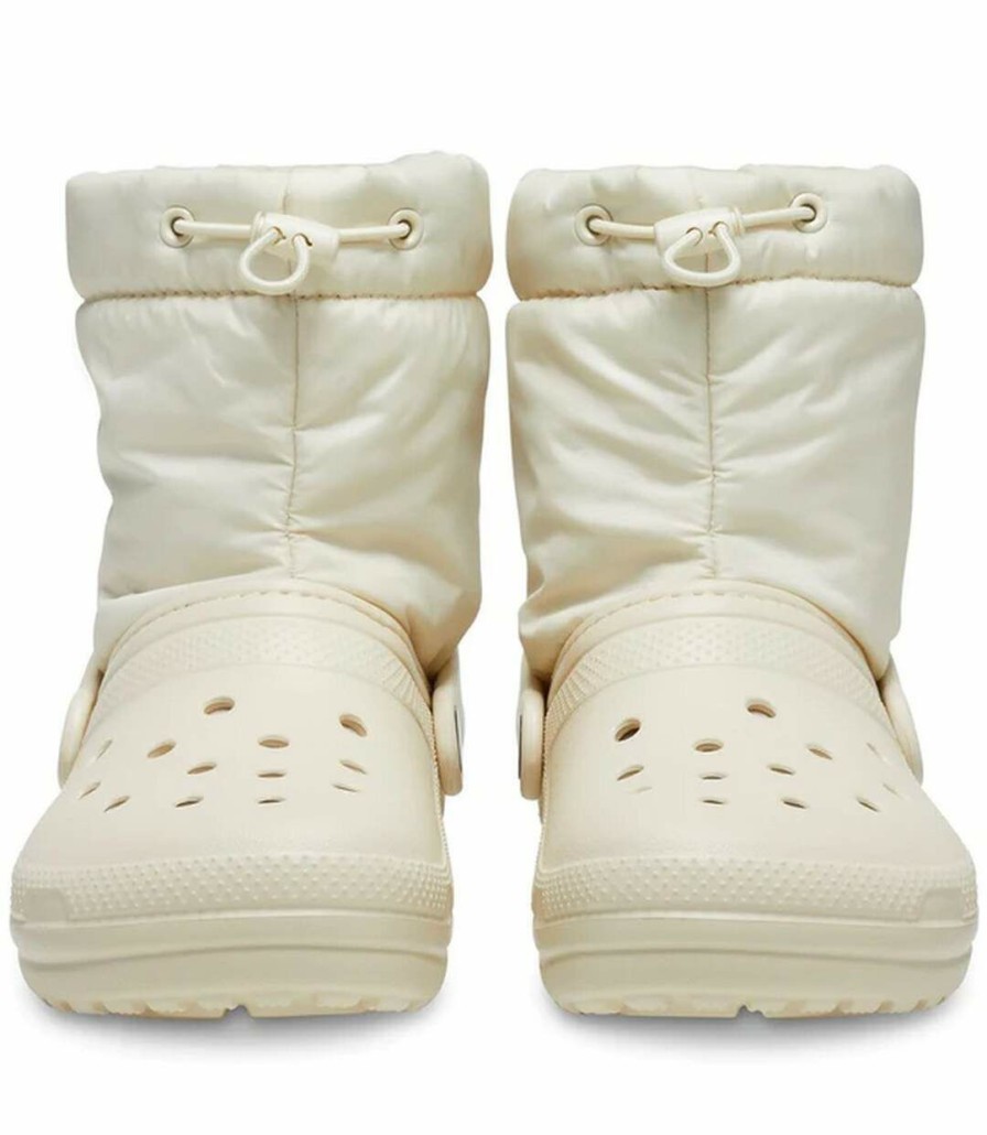 * Pertemba Opening Sales Crocs Womens/Ladies Classic Neo Puff Lined Ankle Boots (Bone) Utfs9372 New