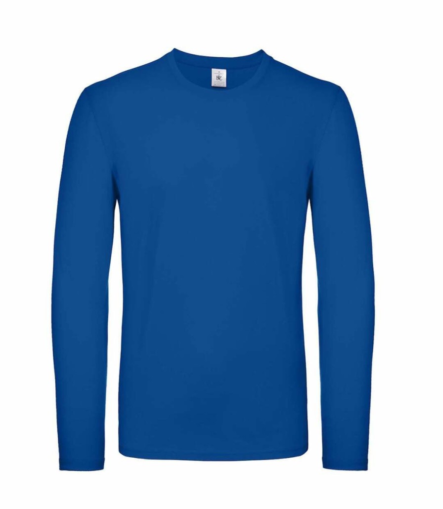 * Pertemba Sale Online B&C Mens E150 Long Sleeve T-Shirt (Royal Blue) Utrw6527 Best