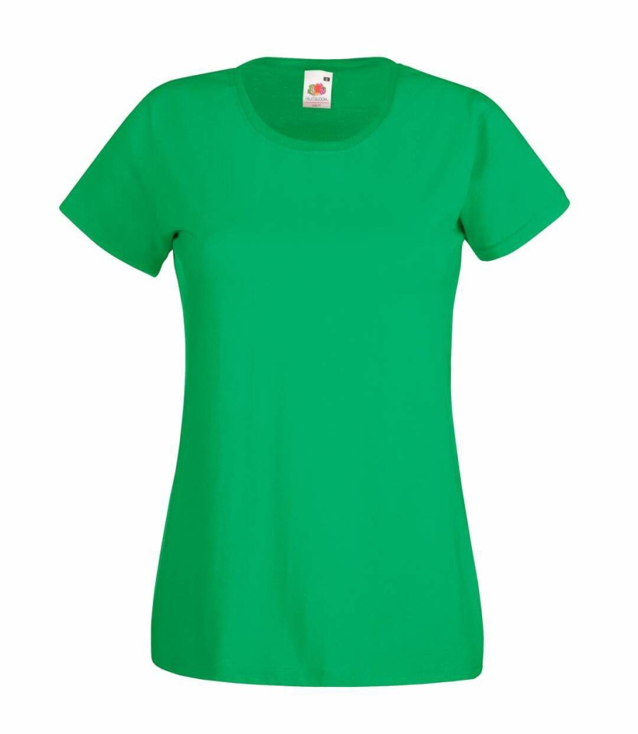 * Pertemba Classical Fruit Of The Loom Ladies/Womens Lady-Fit Valueweight Short Sleeve T-Shirt (Pack Of 5) (Kelly Green) Utbc4810 New