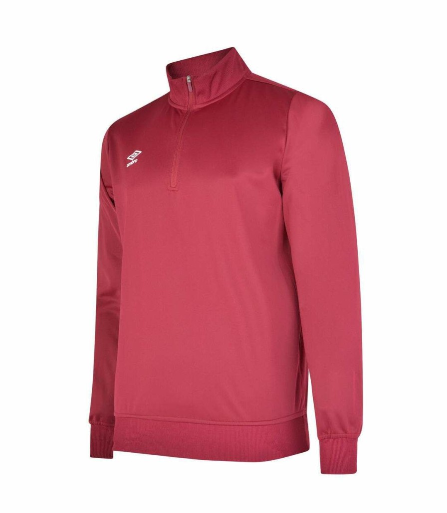 * Pertemba Quick Delivery Umbro Mens Club Essential Half Zip Sweatshirt (New Claret) Utuo126 Hot