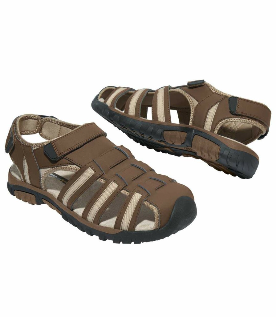 * Atlas For Men Opening Sales Men'S Brown Summer Sandals New