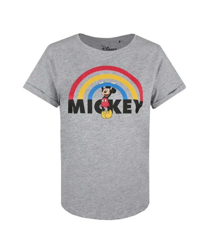 * Pertemba Cheap Disney Womens/Ladies Mickey Mouse Rainbow T-Shirt (Sports Grey) Uttv742 Clearance