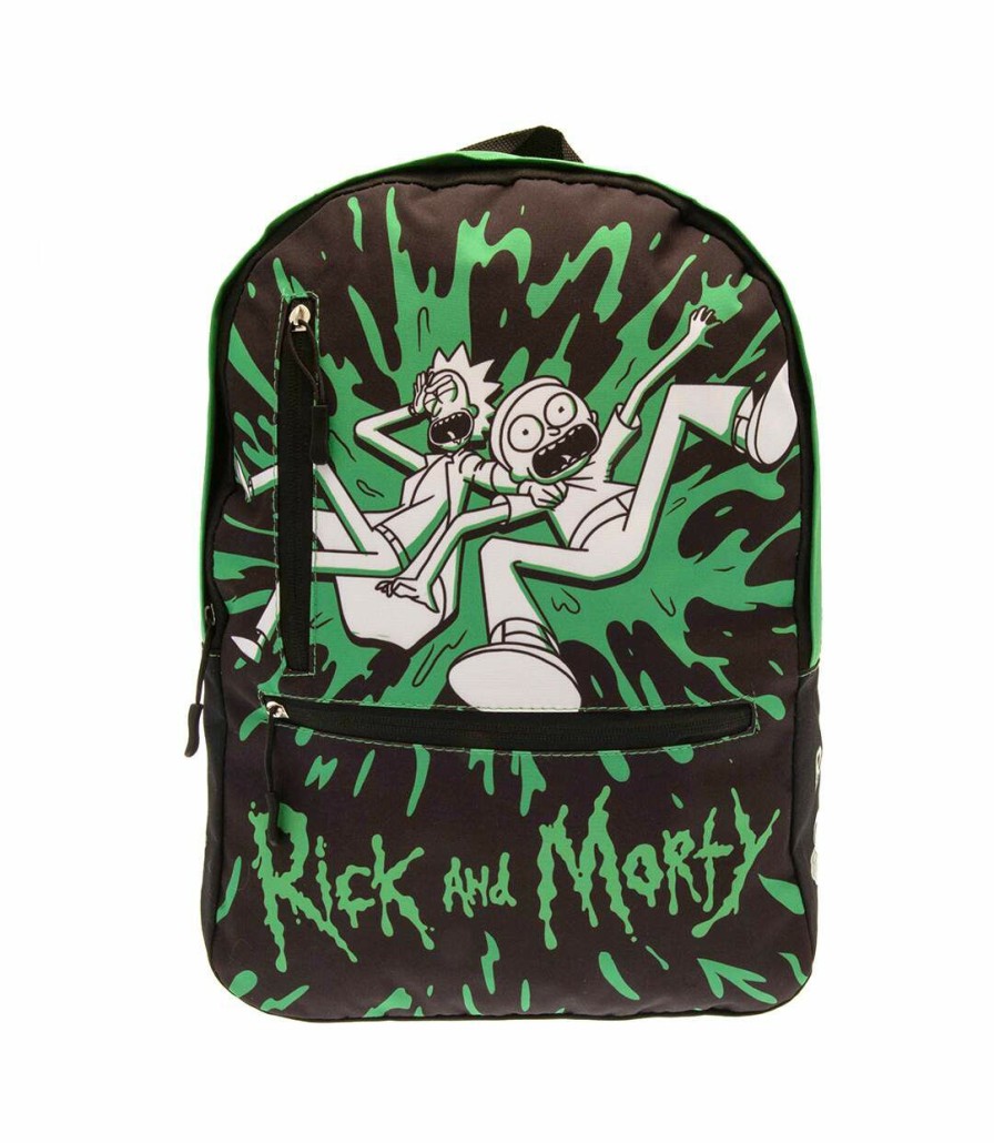 * Pertemba Hot Selling Rick And Morty Logo Knapsack (Black/Green/White) (One Size) Utta10059 Best