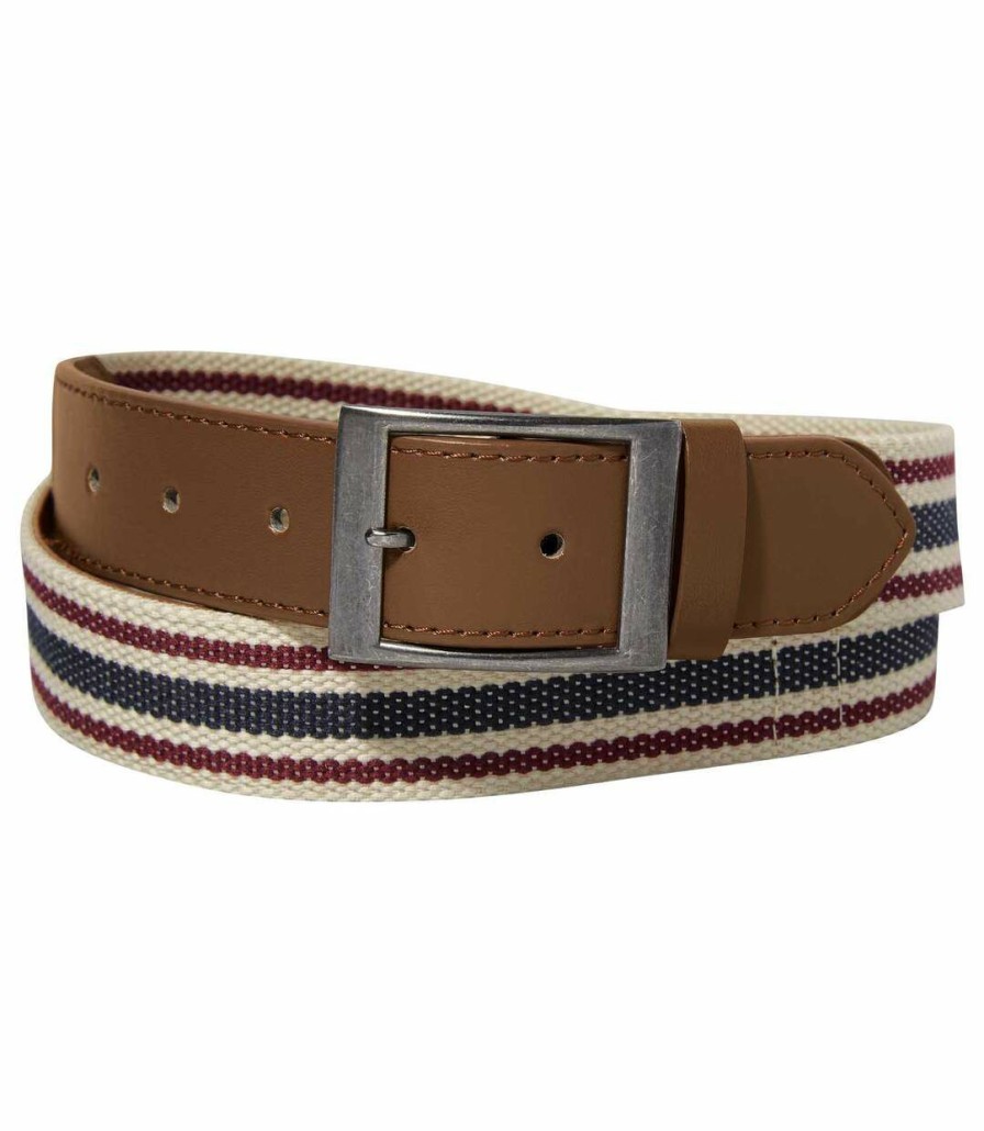 * Atlas For Men Crazy Deals Men'S Striped Money Belt Ecru Navy Burgundy New