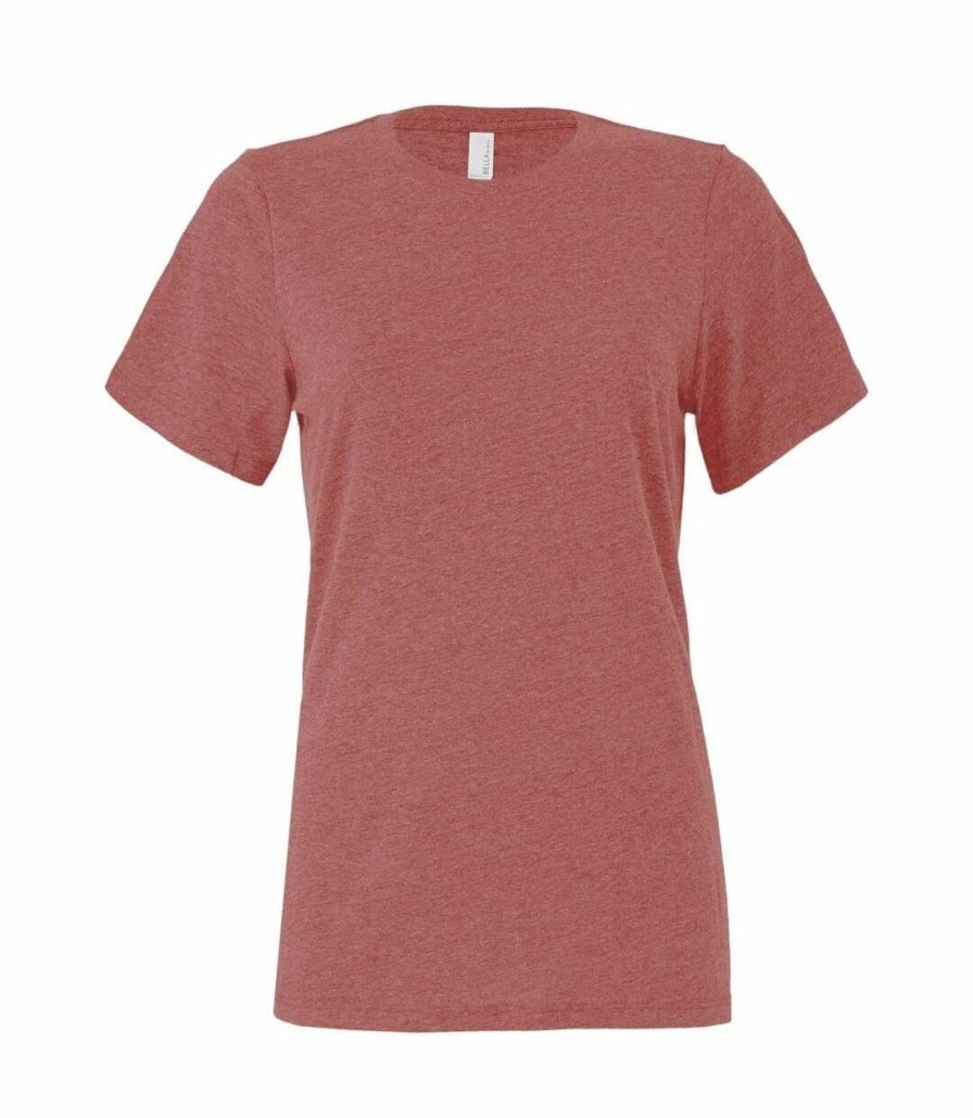 * Pertemba Online Bella + Canvas Womens/Ladies Cvc Relaxed Fit T-Shirt (Heather Mauve) Utpc4687 New