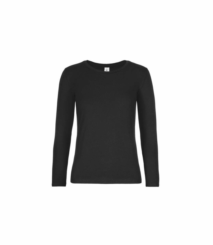 * Pertemba Attractive B&C Womens/Ladies E190 Lsl Top (Black) Utbc4583 Clearance