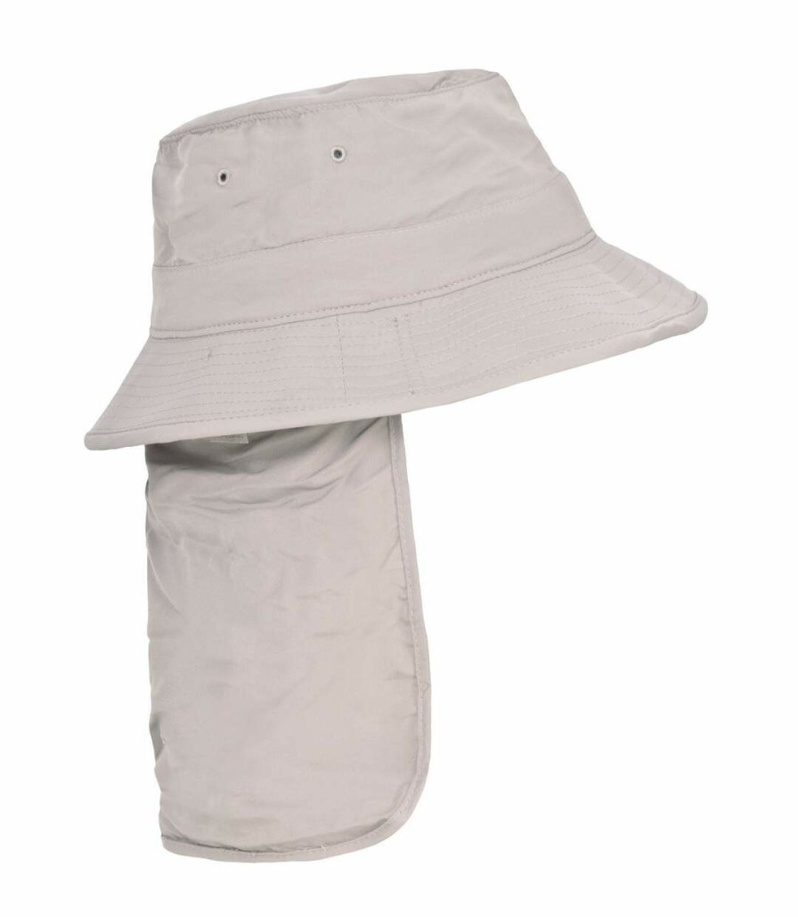 * Pertemba Clearance Trespass Adults Uni Bearing Bucket Hat With Neck Protector (Pebbles) Uttp428 Wholesale