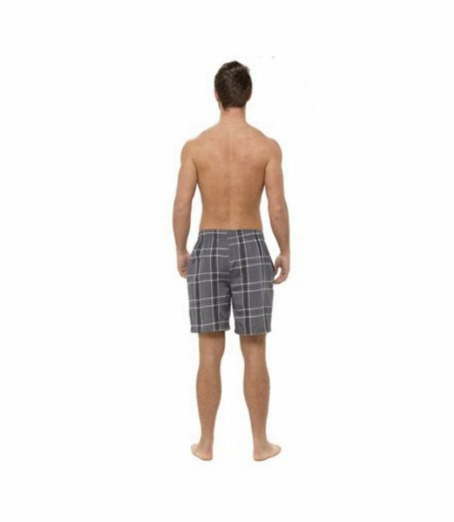 * Pertemba Attractive Foxbury Mens Checked Pyjama Shorts (Pack Of 2) (Grey/Navy Check) Utut922 Clearance