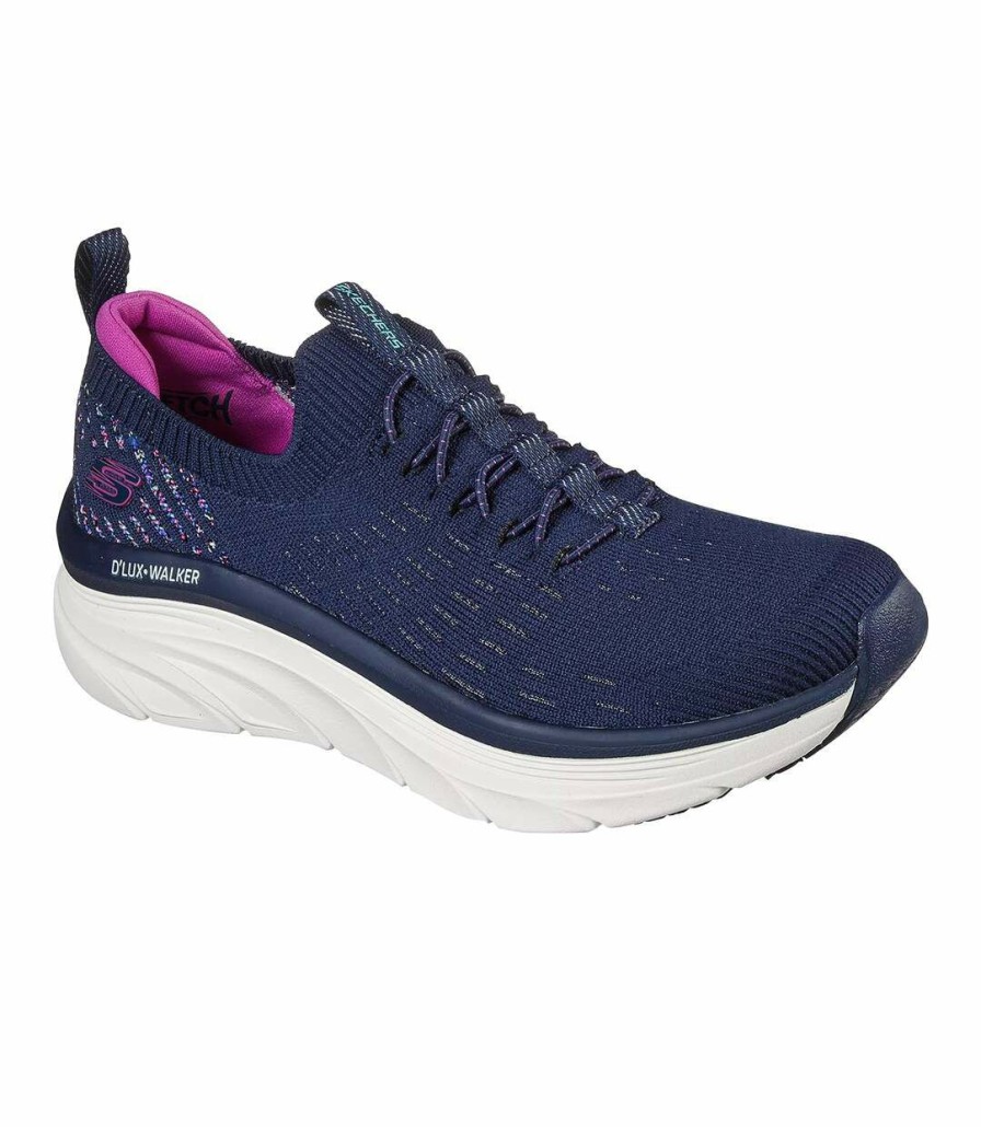 * Pertemba New Arrivals Skechers Womens/Ladies D Lux Walker Sneakers (Navy/Purple) Utfs8236 Online