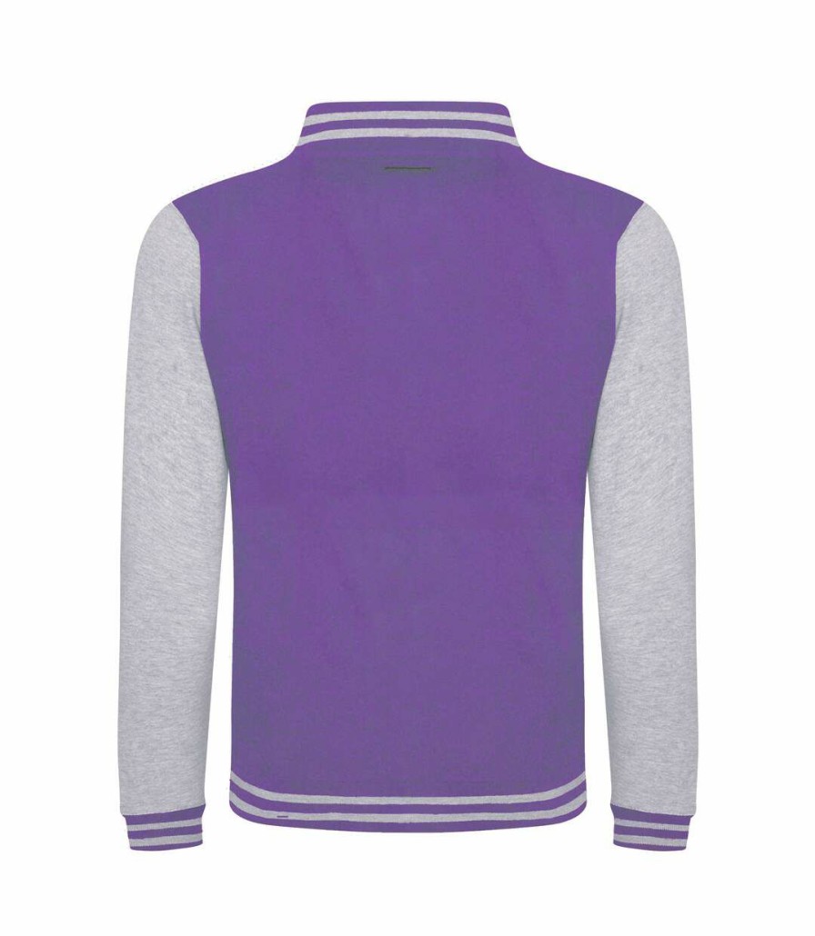 * Pertemba Top Selling Awdis Uni Varsity Jacket (Purple/ Heather Grey) Utrw175 Wholesale