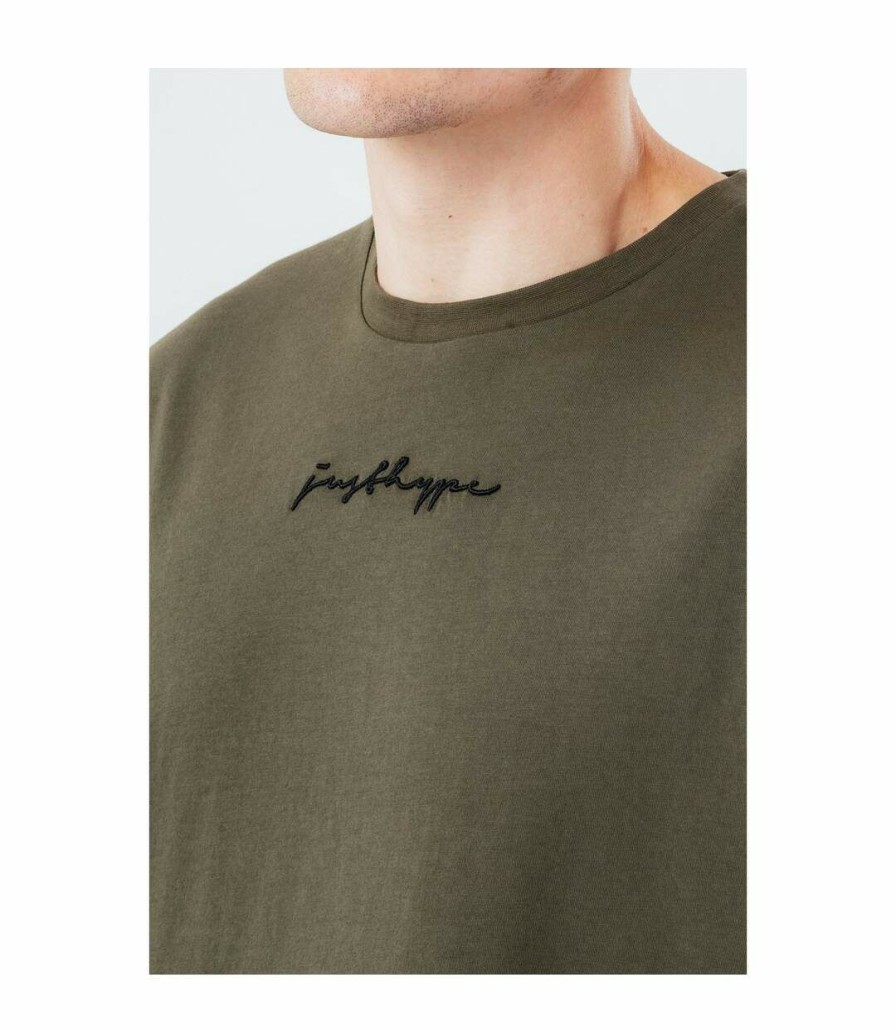 * Pertemba New Hype Mens Scribble Oversized T-Shirt (Khaki) Uthy6926 New