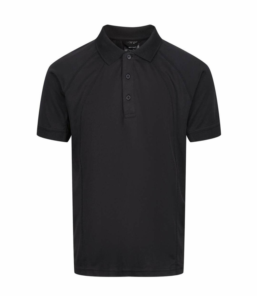 * Pertemba Quick Delivery Regatta Hardwear Mens Coolweave Short Sleeve Polo Shirt (Black) Utrw4606 New