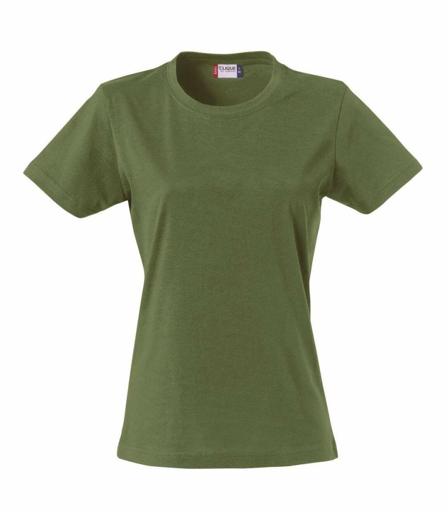 * Pertemba New Arrivals Clique Womens/Ladies Plain T-Shirt (Army Green) Utub363 Best