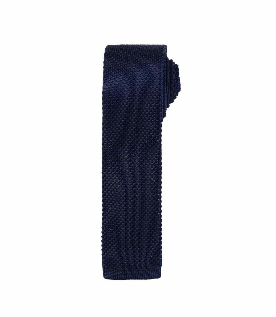 * Pertemba Online Premier Mens Slim Textured Knit Effect Tie (Navy) (One Size) Utrw5241 Wholesale