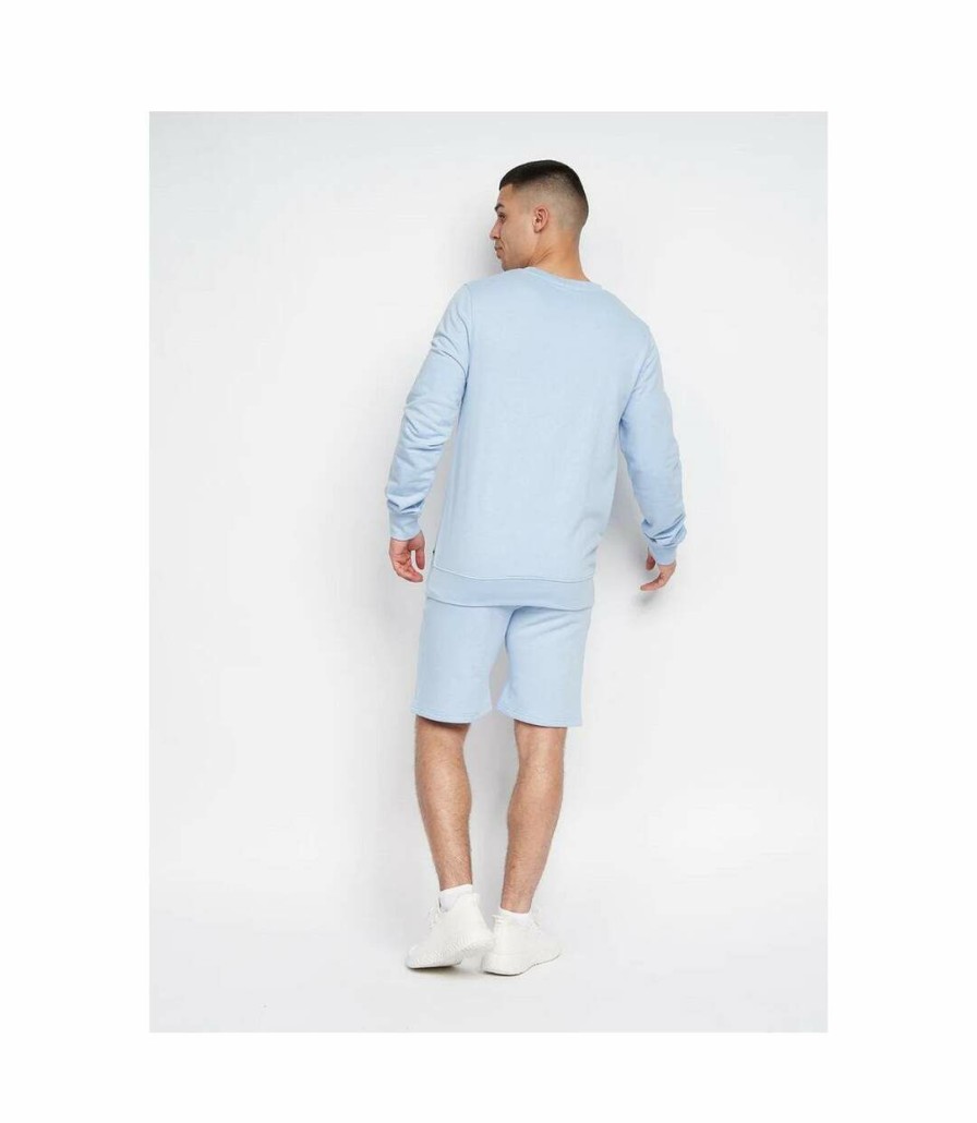 * Pertemba Classical Crosshatch Mens Wayland Crew Neck Sweatshirt (Light Blue) Utbg187 Wholesale